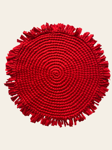 Red Crochet Placemat
